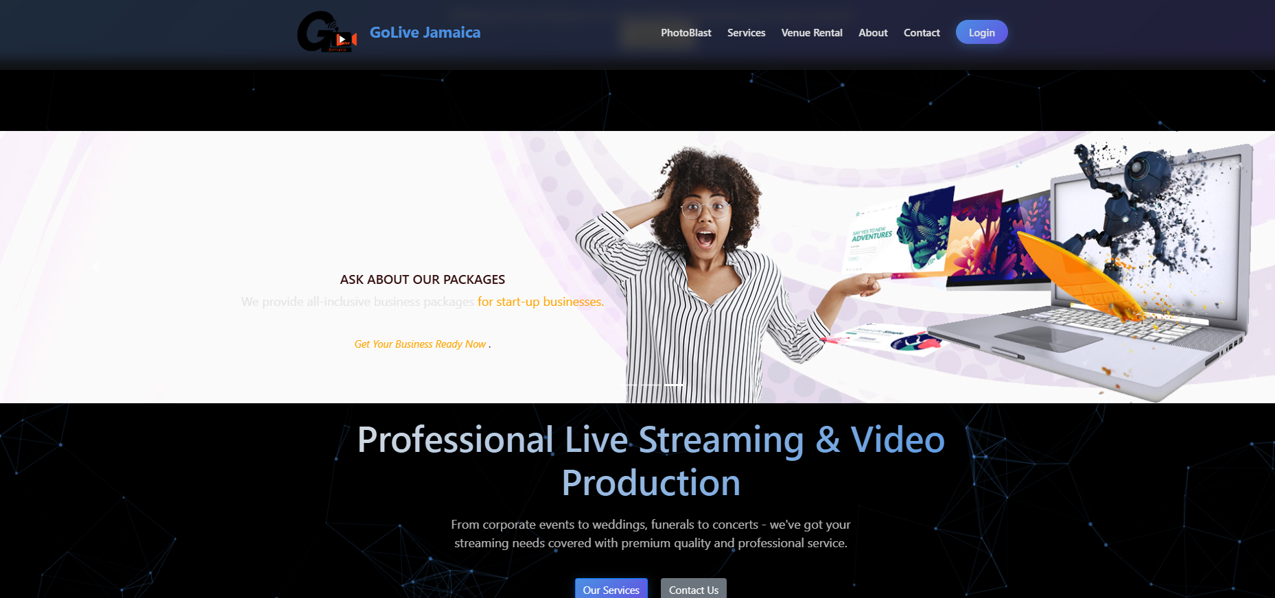 Media production website example